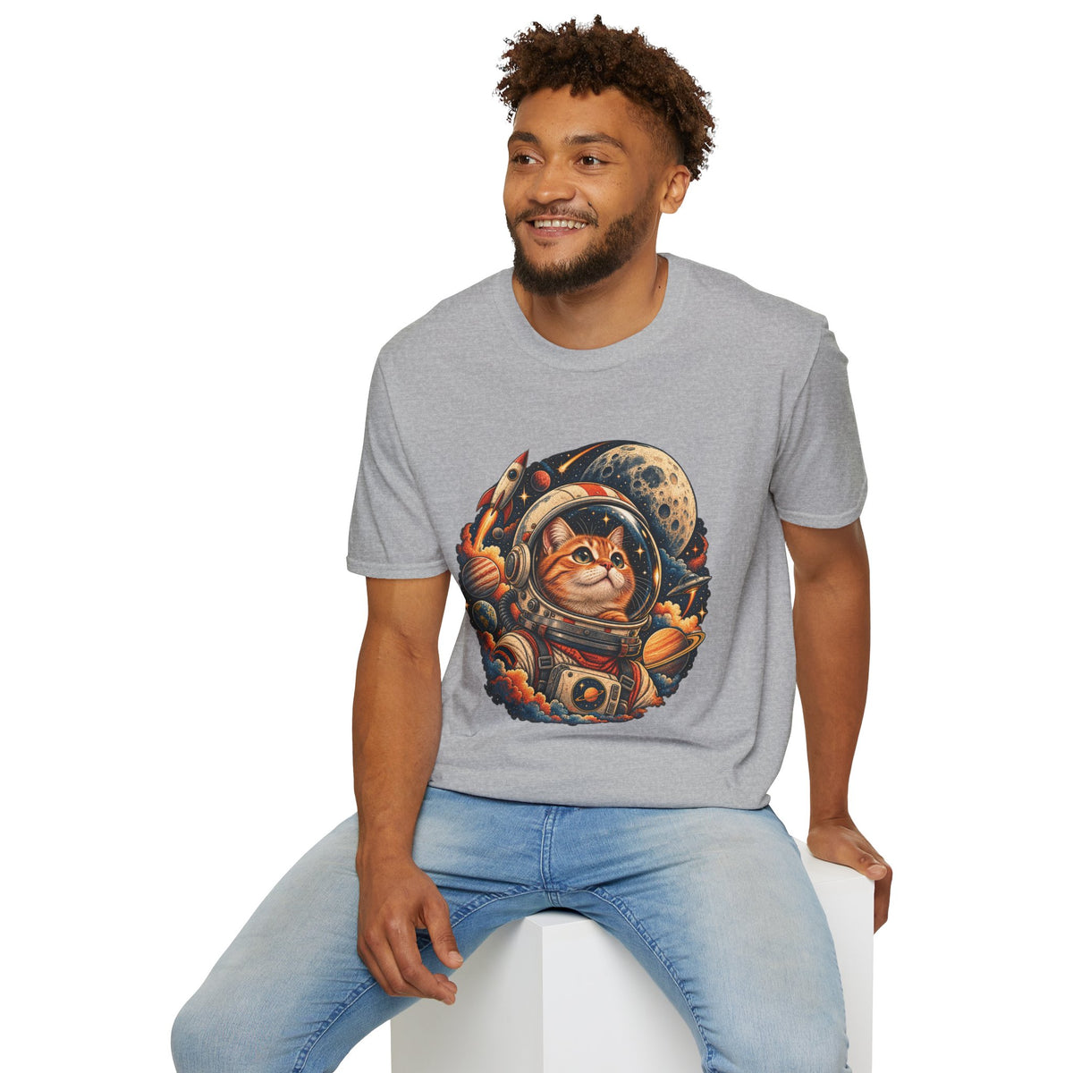 Astronaut Cat T-Shirt — Space Cat Graphic Tee for Cat Lovers