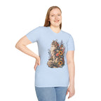 Floral Cat T-Shirt — Sunflower & Wildflower Cat Illustration Tee
