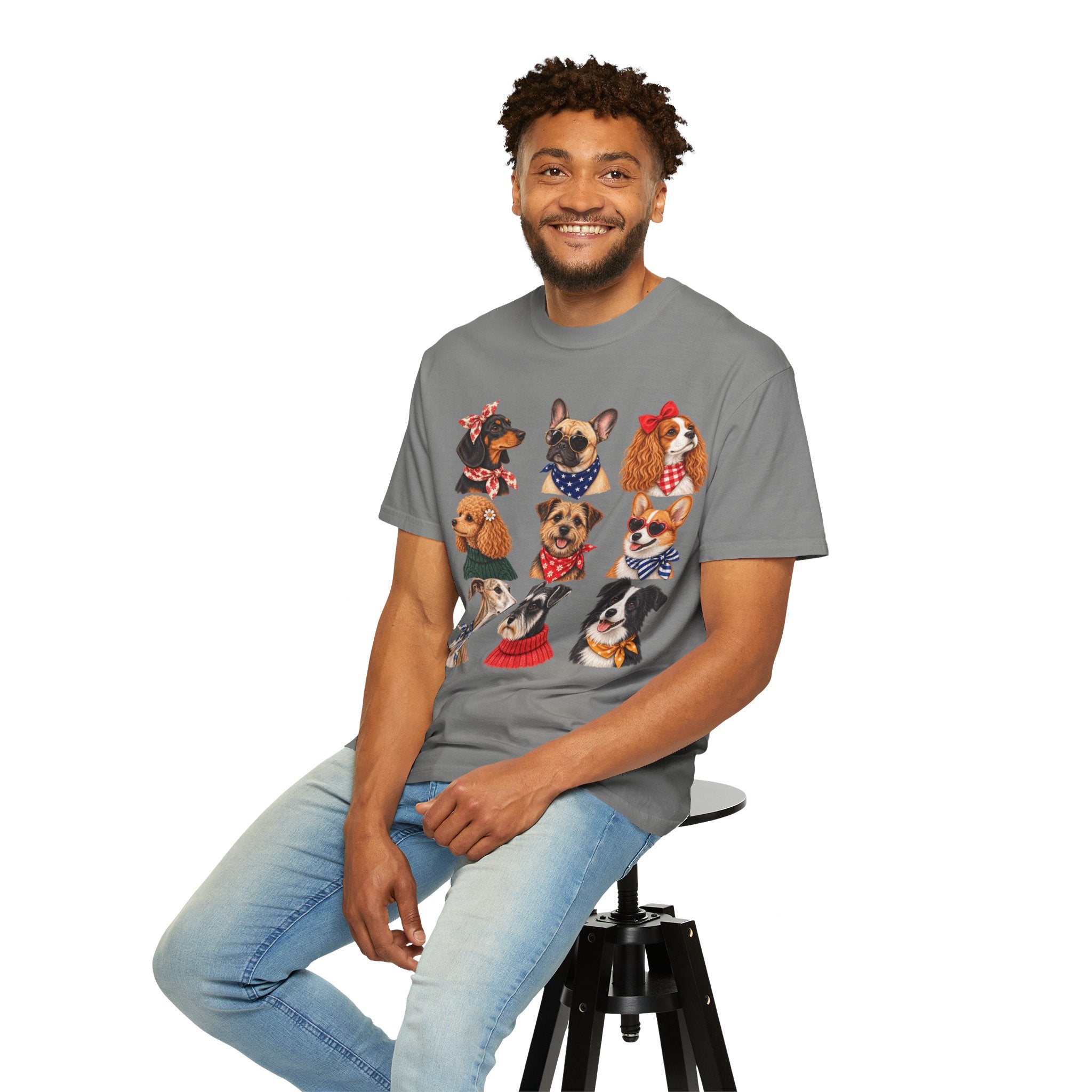 Dog Portraits T-Shirt — Vintage Bandana Puppy Faces Tee