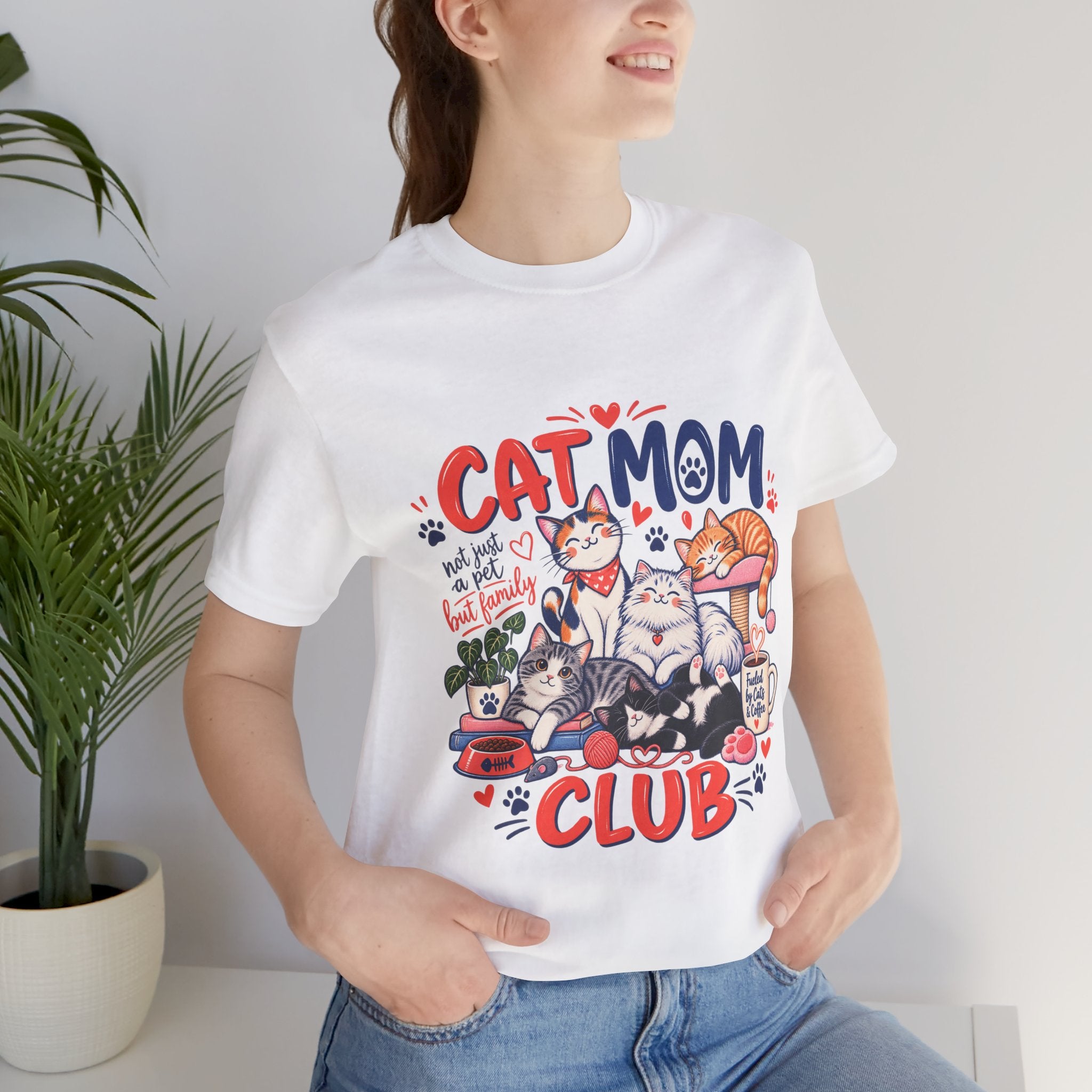 Cat Mom Club T-Shirt — Cute Illustrated Cats Graphic Tee for Cat Lovers