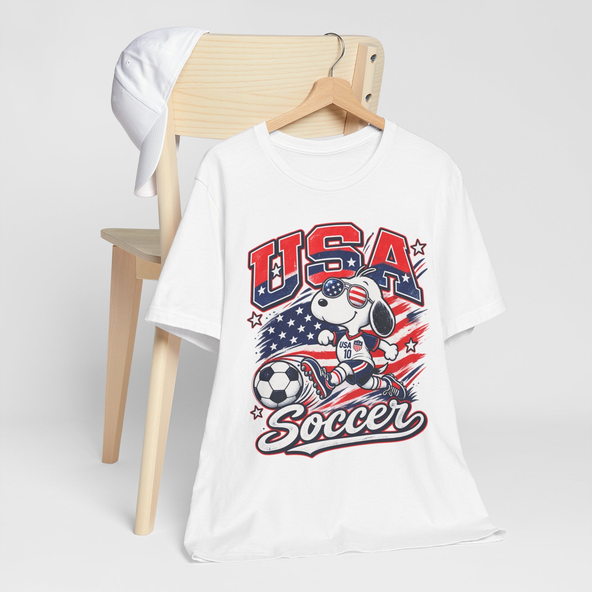 USA Soccer Snoopy T‑Shirt – Patriotic Kids & Fans Soccer Tee