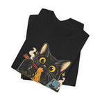 Black Cat Ramen T-Shirt — Cute Kitty Eating Ramen Graphic Tee