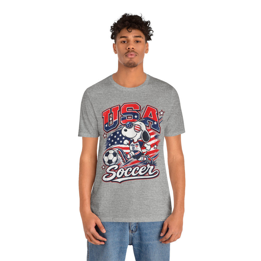 USA Soccer Snoopy T‑Shirt – Patriotic Kids & Fans Soccer Tee