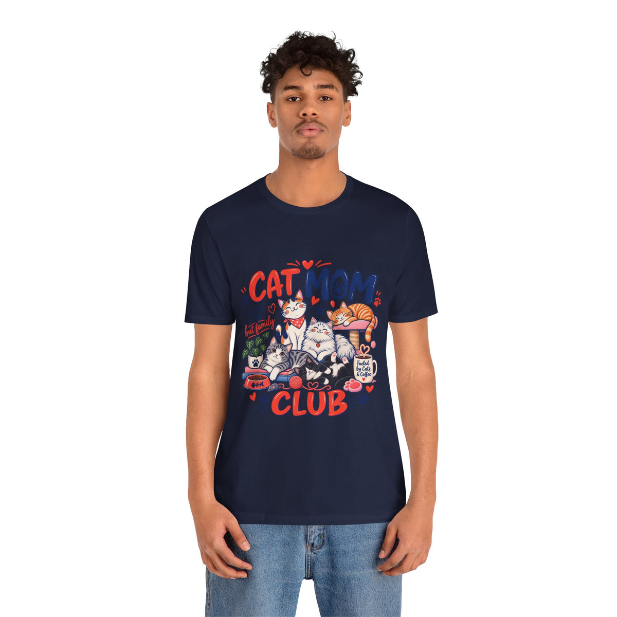 Cat Mom Club T-Shirt — Cute Illustrated Cats Graphic Tee for Cat Lovers