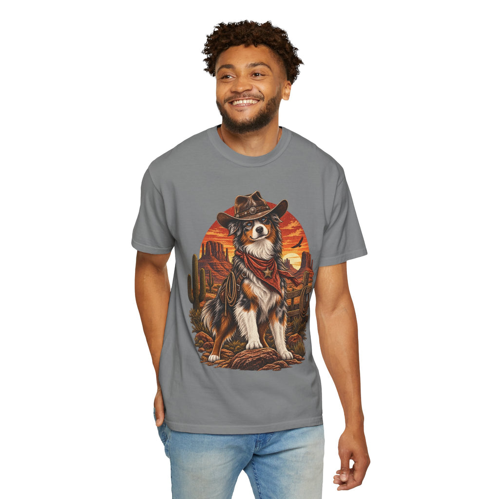 Cowboy Australian Shepherd T-Shirt — Western Dog Graphic Tee