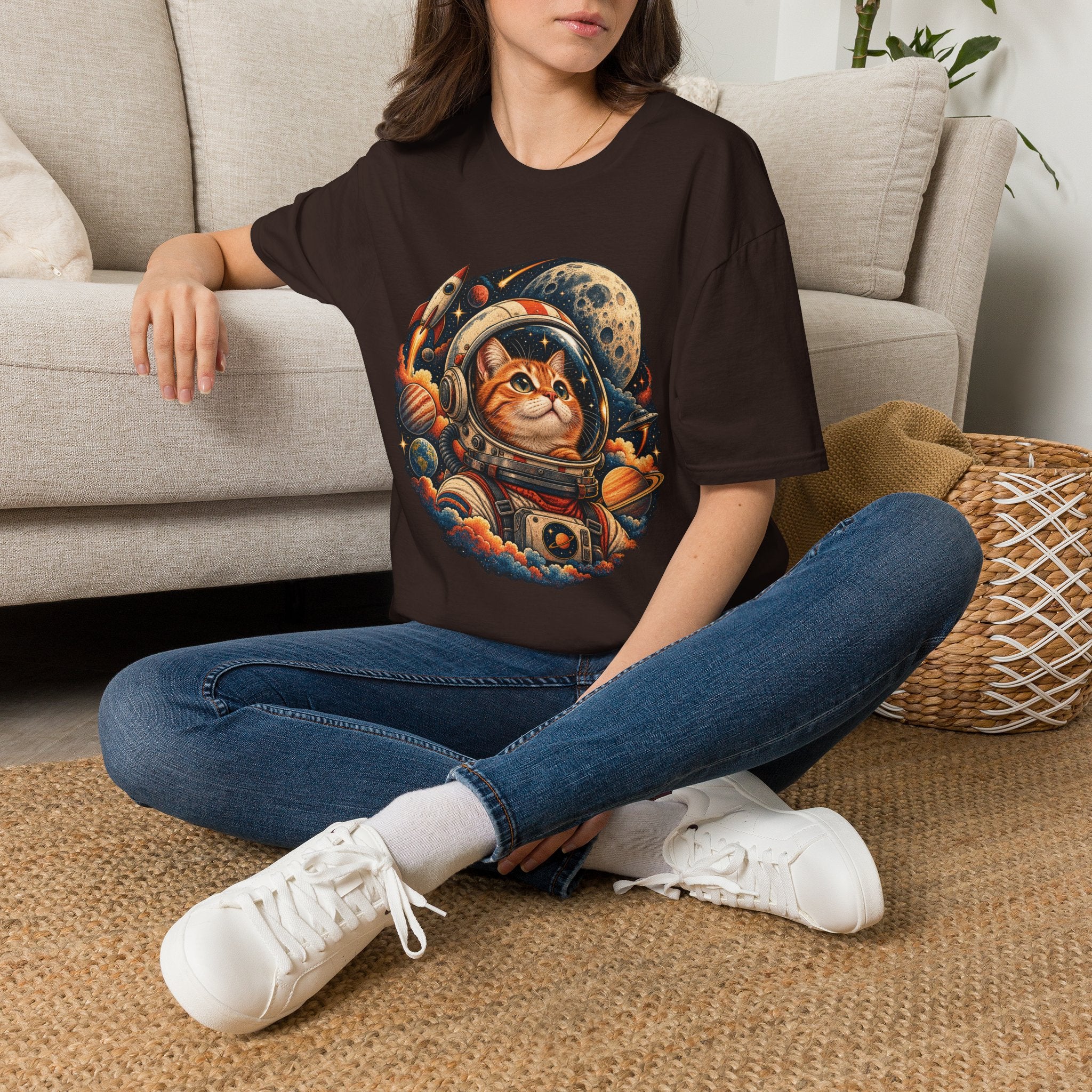 Astronaut Cat T-Shirt — Space Cat Graphic Tee for Cat Lovers