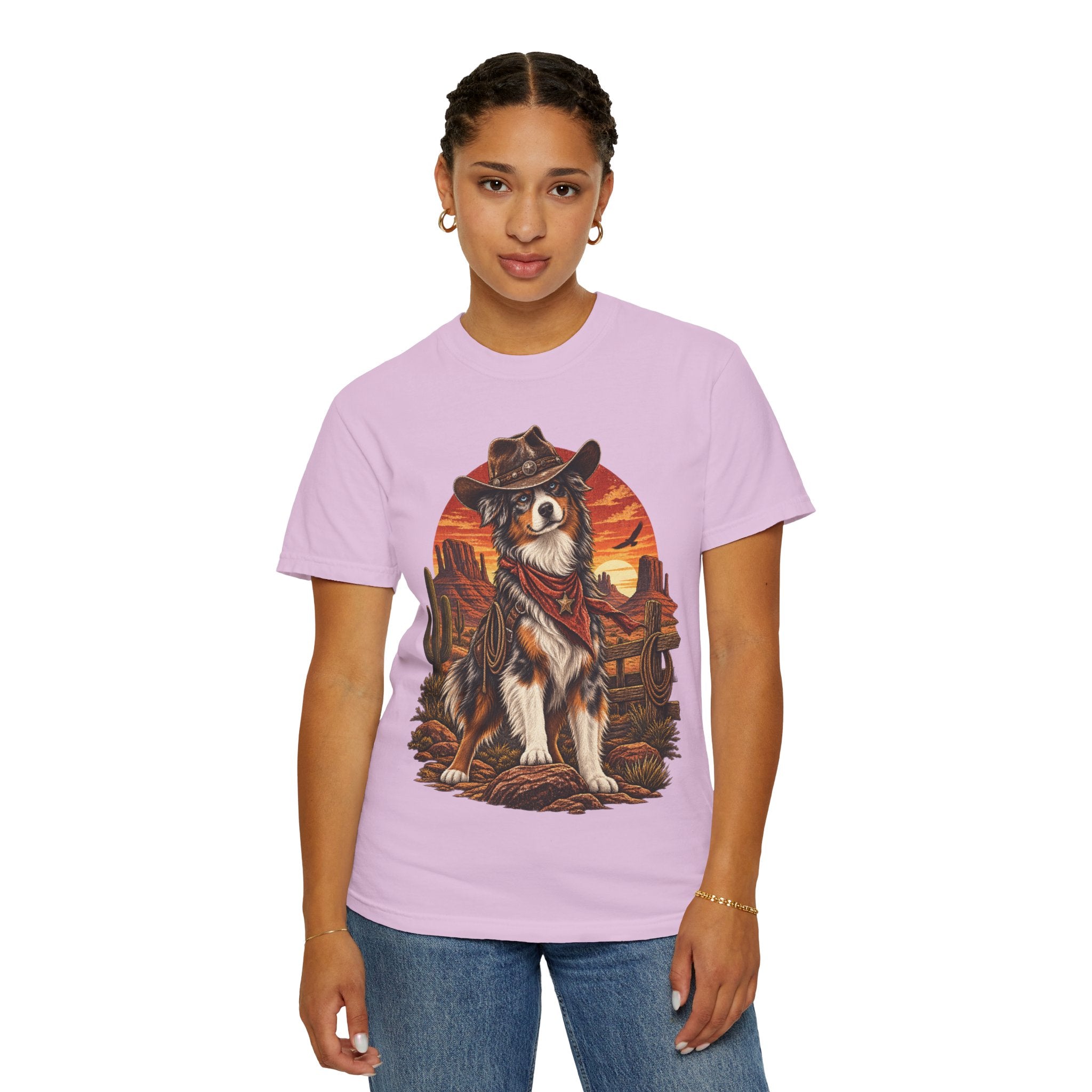 Cowboy Australian Shepherd T-Shirt — Western Dog Graphic Tee