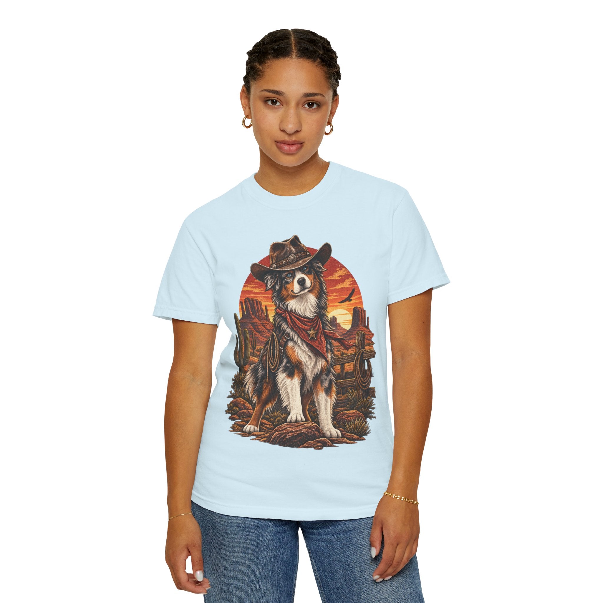 Cowboy Australian Shepherd T-Shirt — Western Dog Graphic Tee