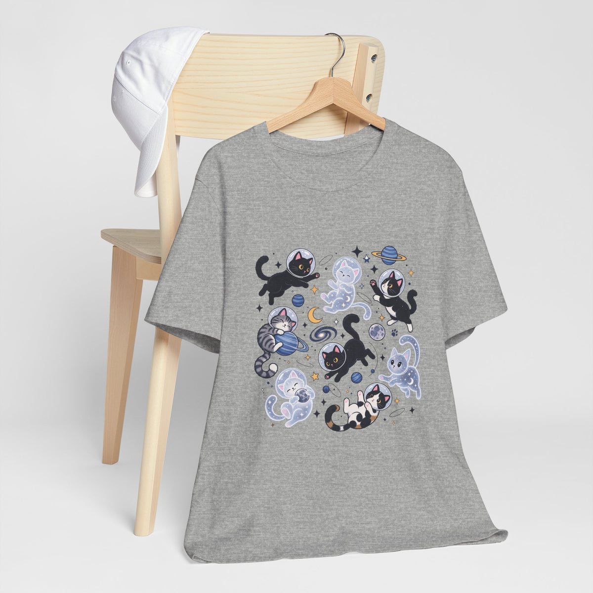Space Cats Graphic Tee — Cute Cosmic Cat Illustration Shirt