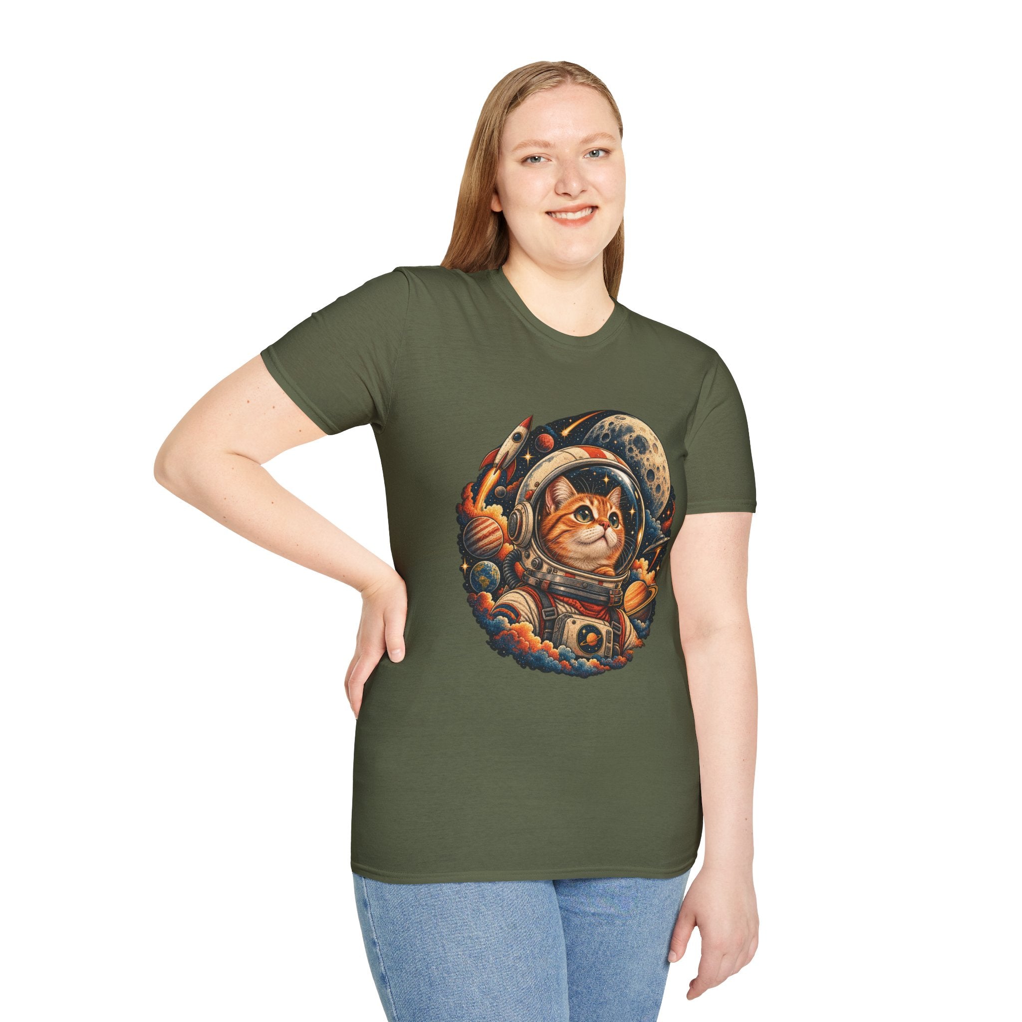 Astronaut Cat T-Shirt — Space Cat Graphic Tee for Cat Lovers