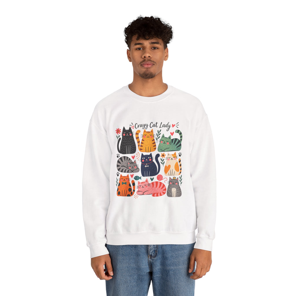 Cat Lady Sweatshirt — Cute Colorful Cats Crewneck for Cat Lovers