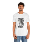 Sad Kitten Illustration T-Shirt — Cute Grayscale Cat Art Tee