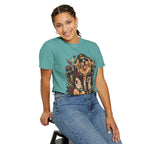 Golden Retriever Varsity T-Shirt — Retro Dog Jacket Design