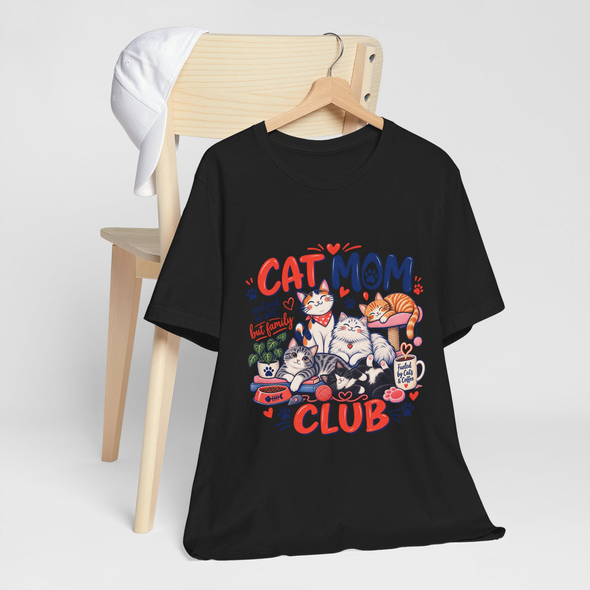 Cat Mom Club T-Shirt — Cute Illustrated Cats Graphic Tee for Cat Lovers