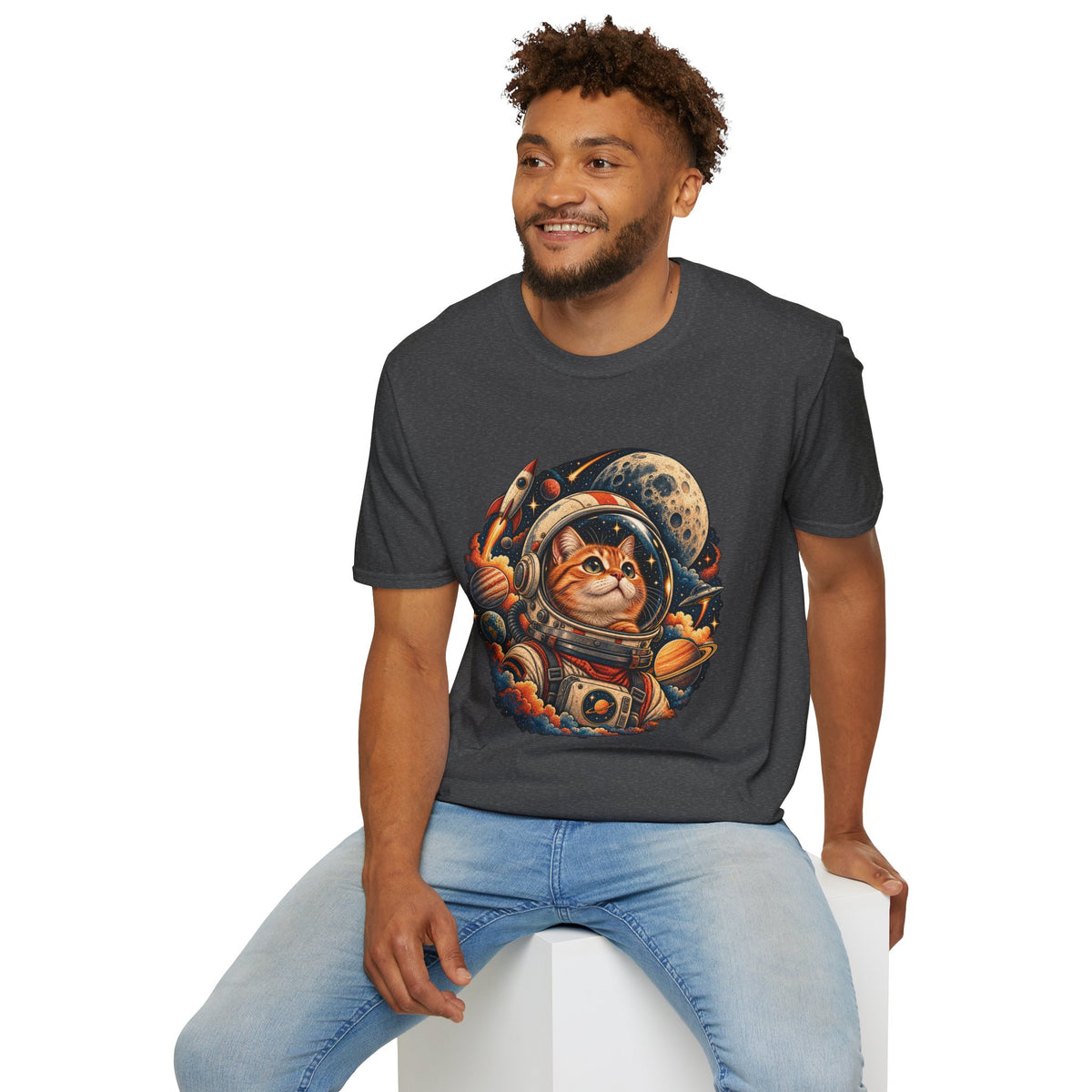 Astronaut Cat T-Shirt — Space Cat Graphic Tee for Cat Lovers