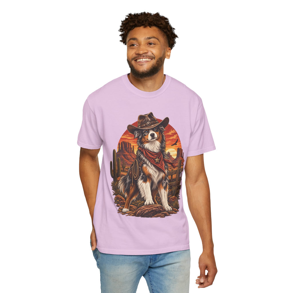 Cowboy Australian Shepherd T-Shirt — Western Dog Graphic Tee