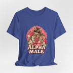 Alpha Male Cat Tee — Retro Floral Cat Graphic T-Shirt