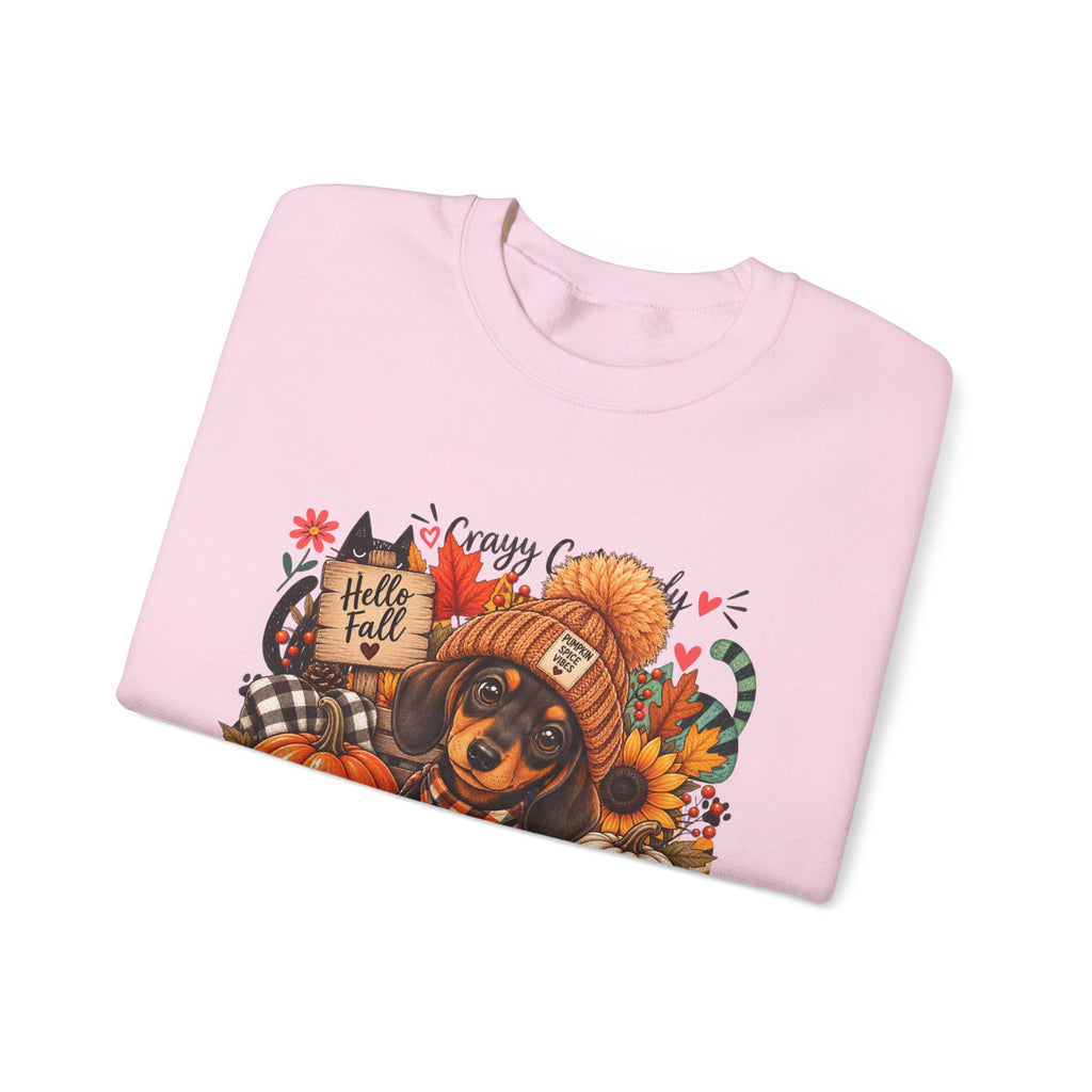 Fall Dachshund Sweatshirt – Cozy Pumpkin Patch Dog Crewneck (Hello Fall)