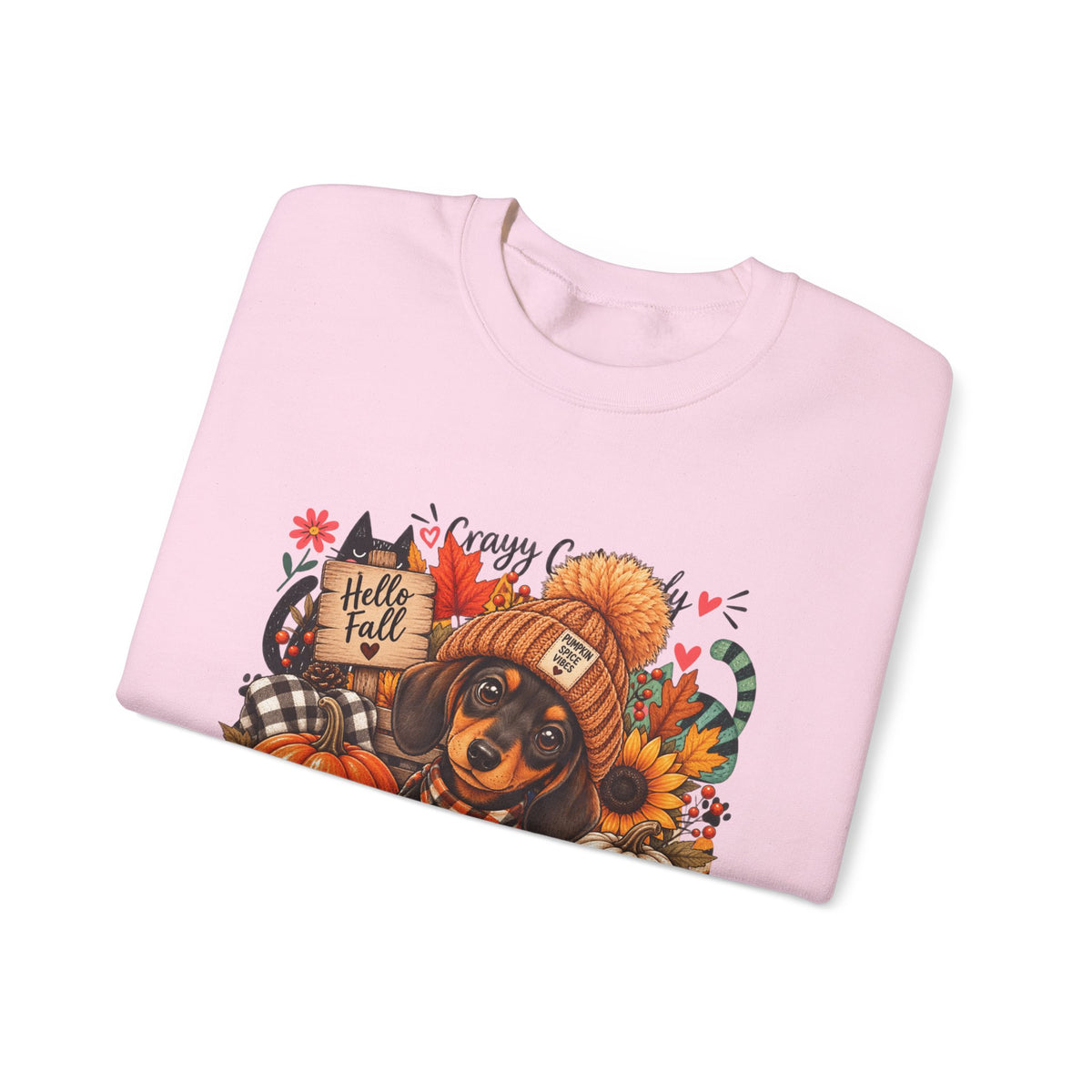 Fall Dachshund Sweatshirt – Cozy Pumpkin Patch Dog Crewneck (Hello Fall)