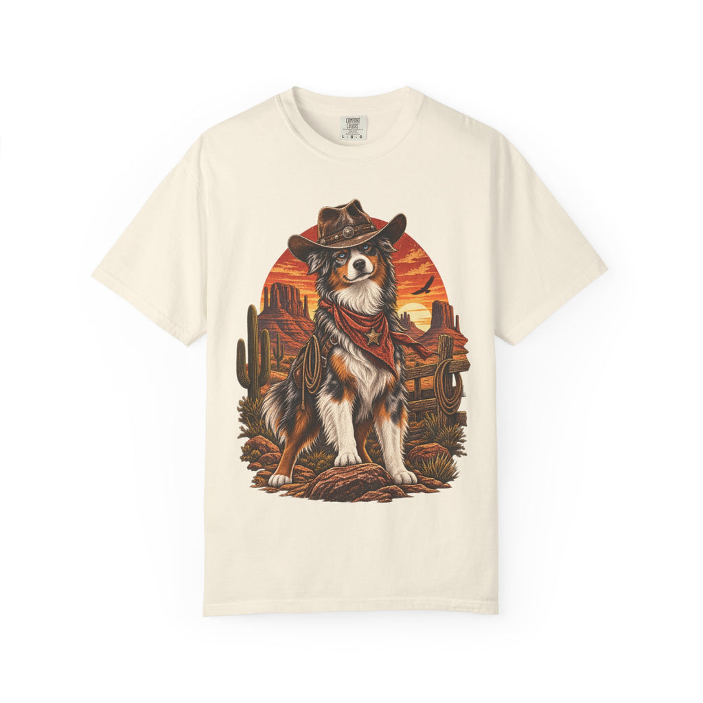 Cowboy Australian Shepherd T-Shirt — Western Dog Graphic Tee