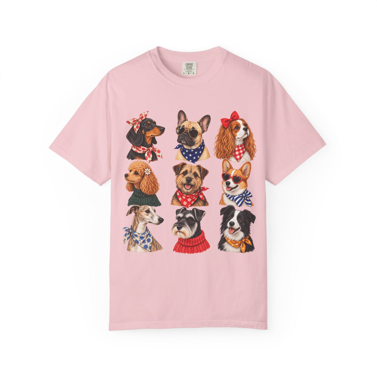 Dog Portraits T-Shirt — Vintage Bandana Puppy Faces Tee