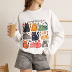 Cat Lady Sweatshirt — Cute Colorful Cats Crewneck for Cat Lovers