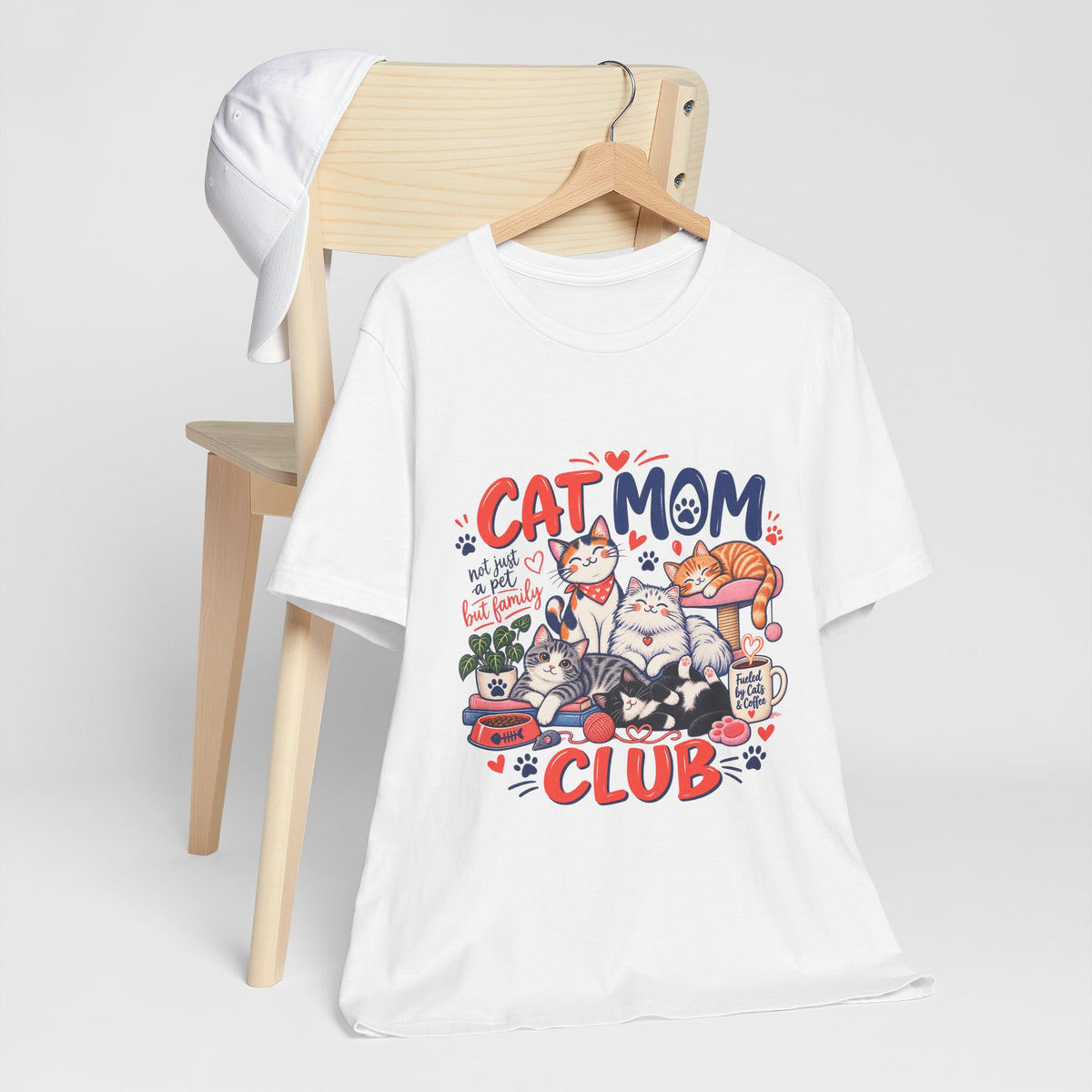 Cat Mom Club T-Shirt — Cute Illustrated Cats Graphic Tee for Cat Lovers