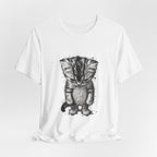 Sad Kitten Illustration T-Shirt — Cute Grayscale Cat Art Tee
