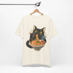 Black Cat Ramen T-Shirt — Cute Kitty Eating Ramen Graphic Tee