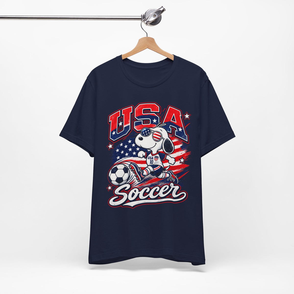 USA Soccer Snoopy T‑Shirt – Patriotic Kids & Fans Soccer Tee
