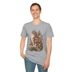 Floral Cat T-Shirt — Sunflower & Wildflower Cat Illustration Tee
