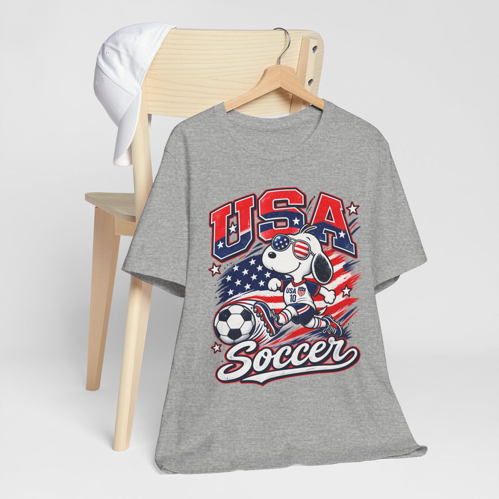 USA Soccer Snoopy T‑Shirt – Patriotic Kids & Fans Soccer Tee
