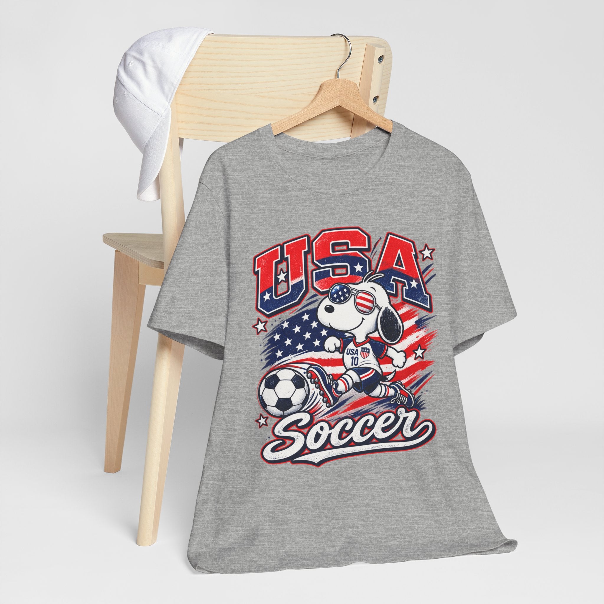 USA Soccer Snoopy T‑Shirt – Patriotic Kids & Fans Soccer Tee