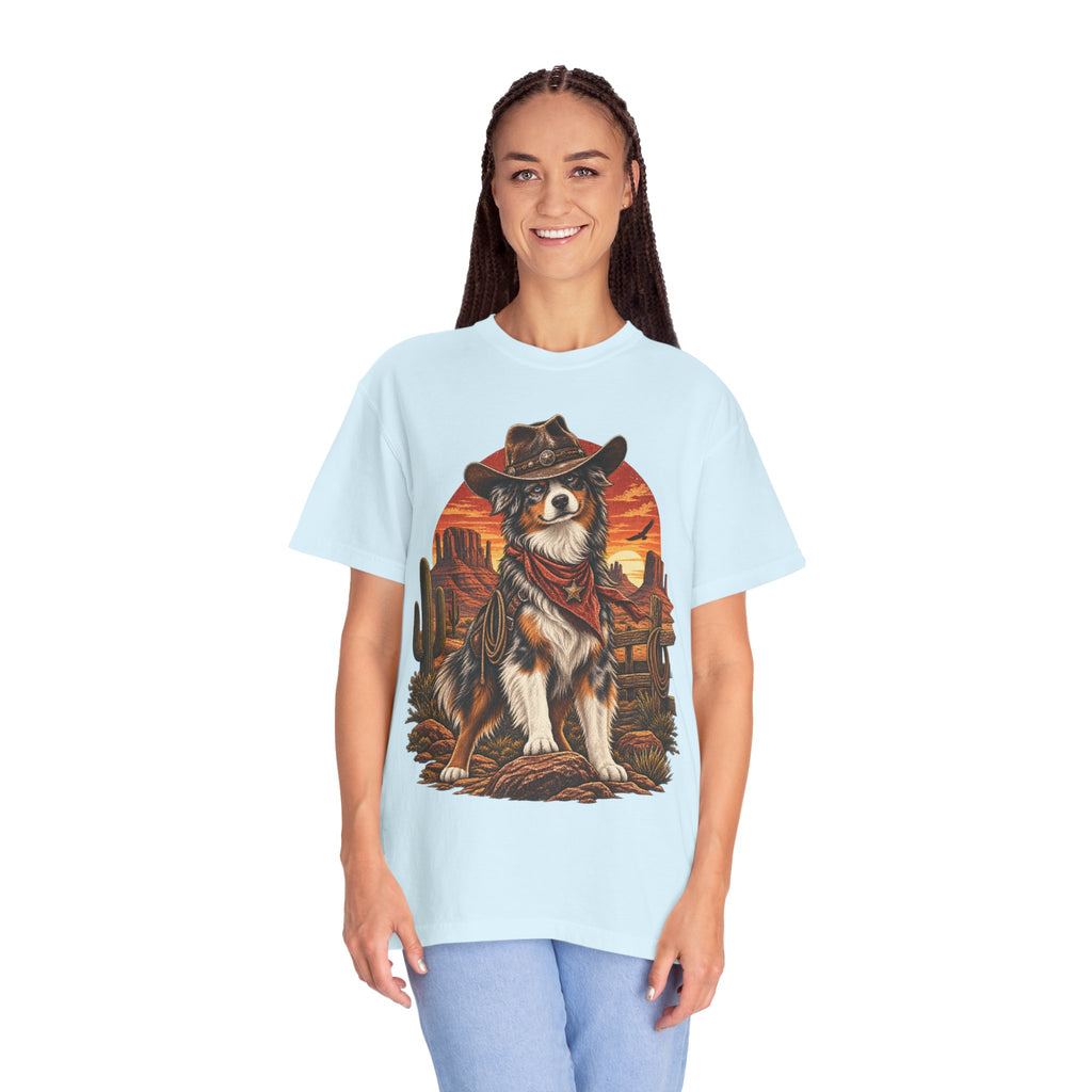 Cowboy Australian Shepherd T-Shirt — Western Dog Graphic Tee