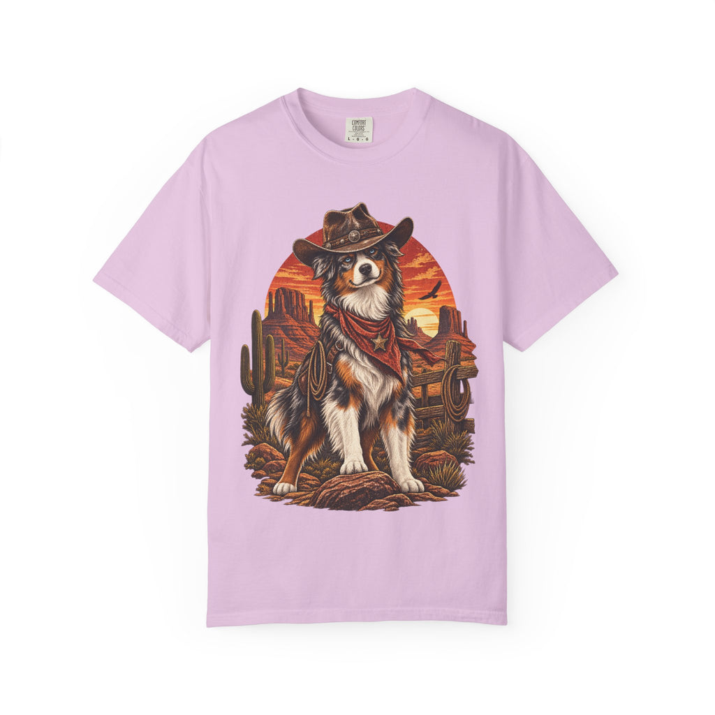 Cowboy Australian Shepherd T-Shirt — Western Dog Graphic Tee