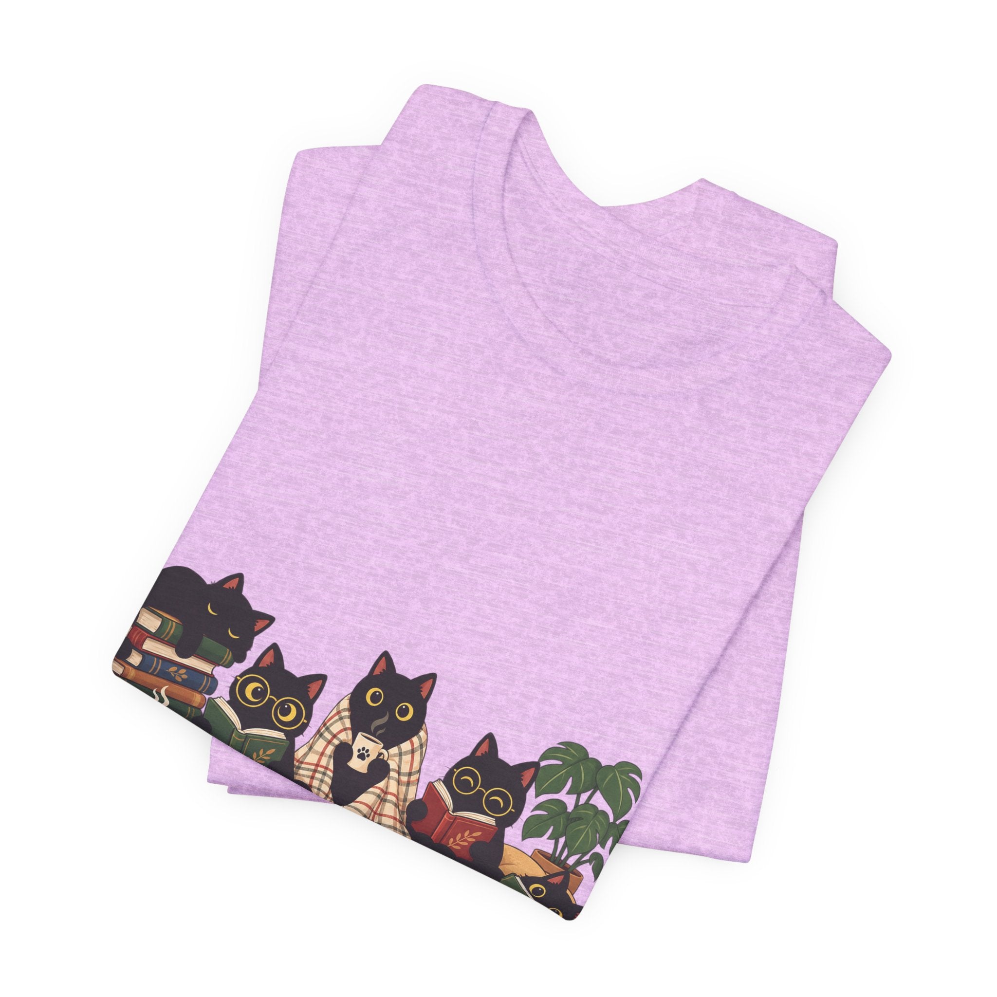 Cat Cozy Crew Tee — Cozy Cats on Blankets Graphic T-Shirt