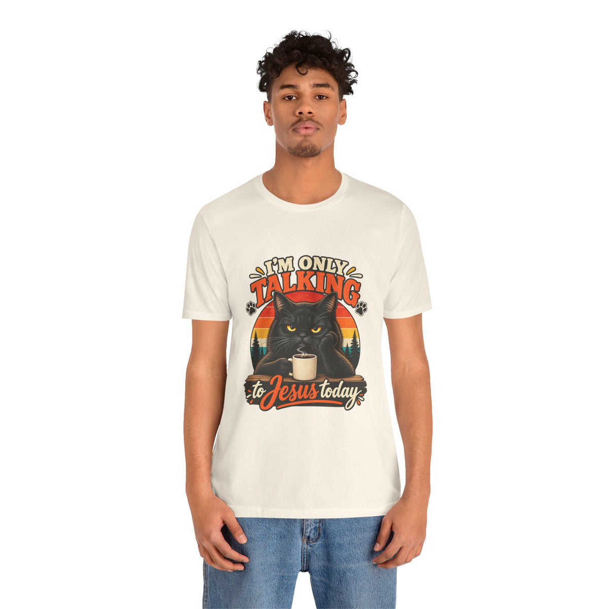 I'm Only Talking to Jesus Today Cat T‑Shirt