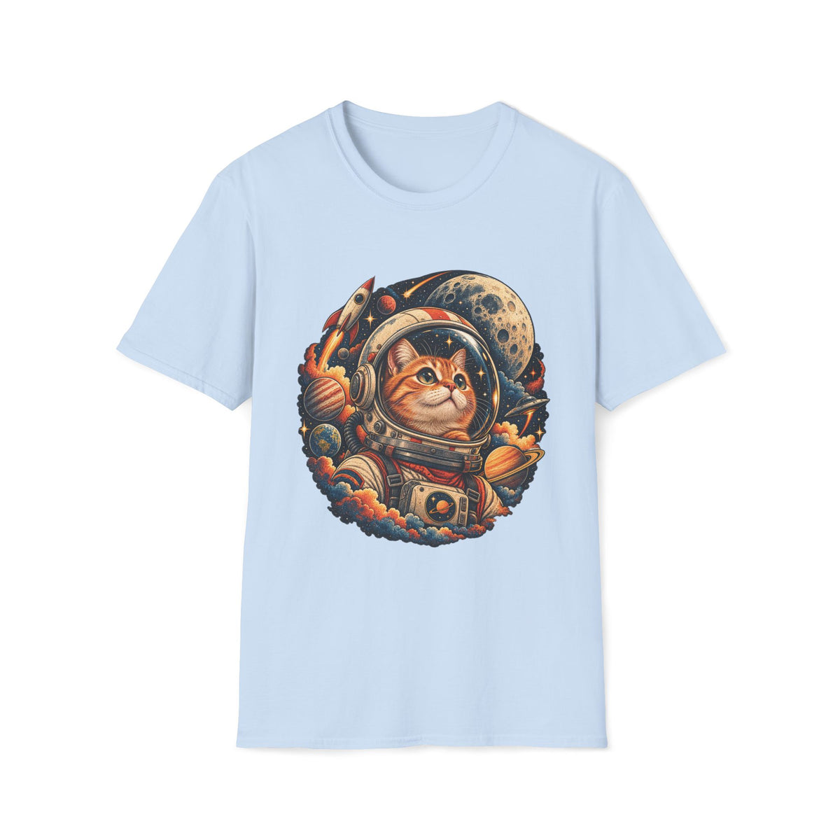 Astronaut Cat T-Shirt — Space Cat Graphic Tee for Cat Lovers