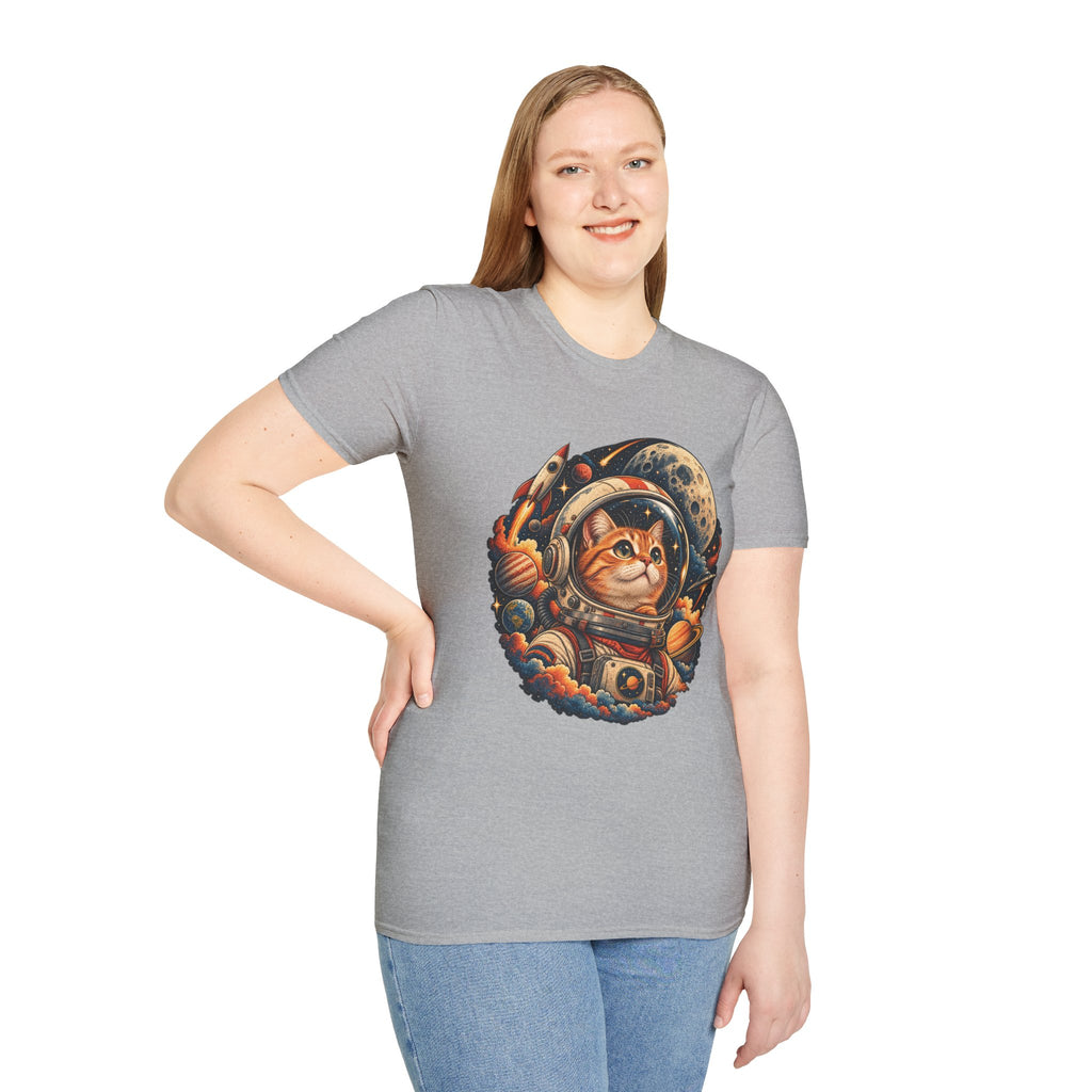 Astronaut Cat T-Shirt — Space Cat Graphic Tee for Cat Lovers