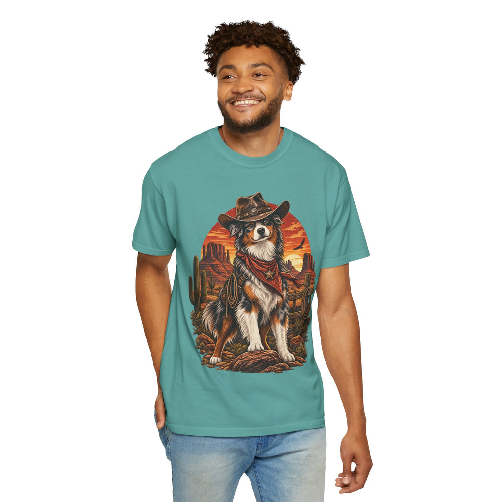 Cowboy Australian Shepherd T-Shirt — Western Dog Graphic Tee