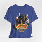 Black Cat Ramen T-Shirt — Cute Kitty Eating Ramen Graphic Tee