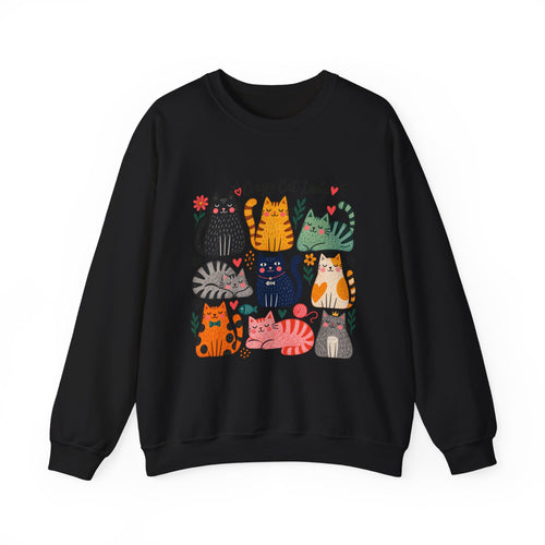 Cat Lady Sweatshirt — Cute Colorful Cats Crewneck for Cat Lovers
