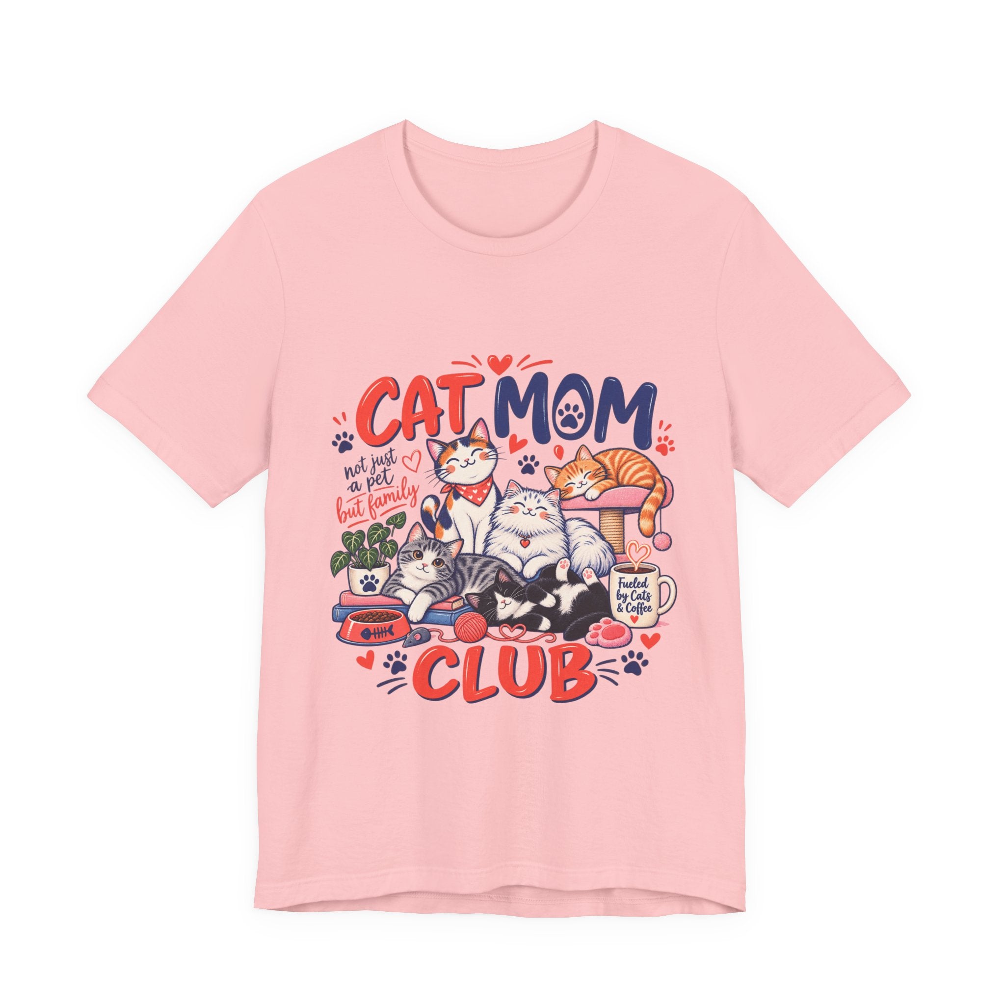 Cat Mom Club T-Shirt — Cute Illustrated Cats Graphic Tee for Cat Lovers