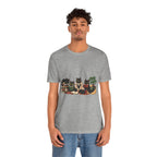 Cat Cozy Crew Tee — Cozy Cats on Blankets Graphic T-Shirt