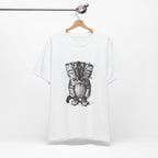 Sad Kitten Illustration T-Shirt — Cute Grayscale Cat Art Tee