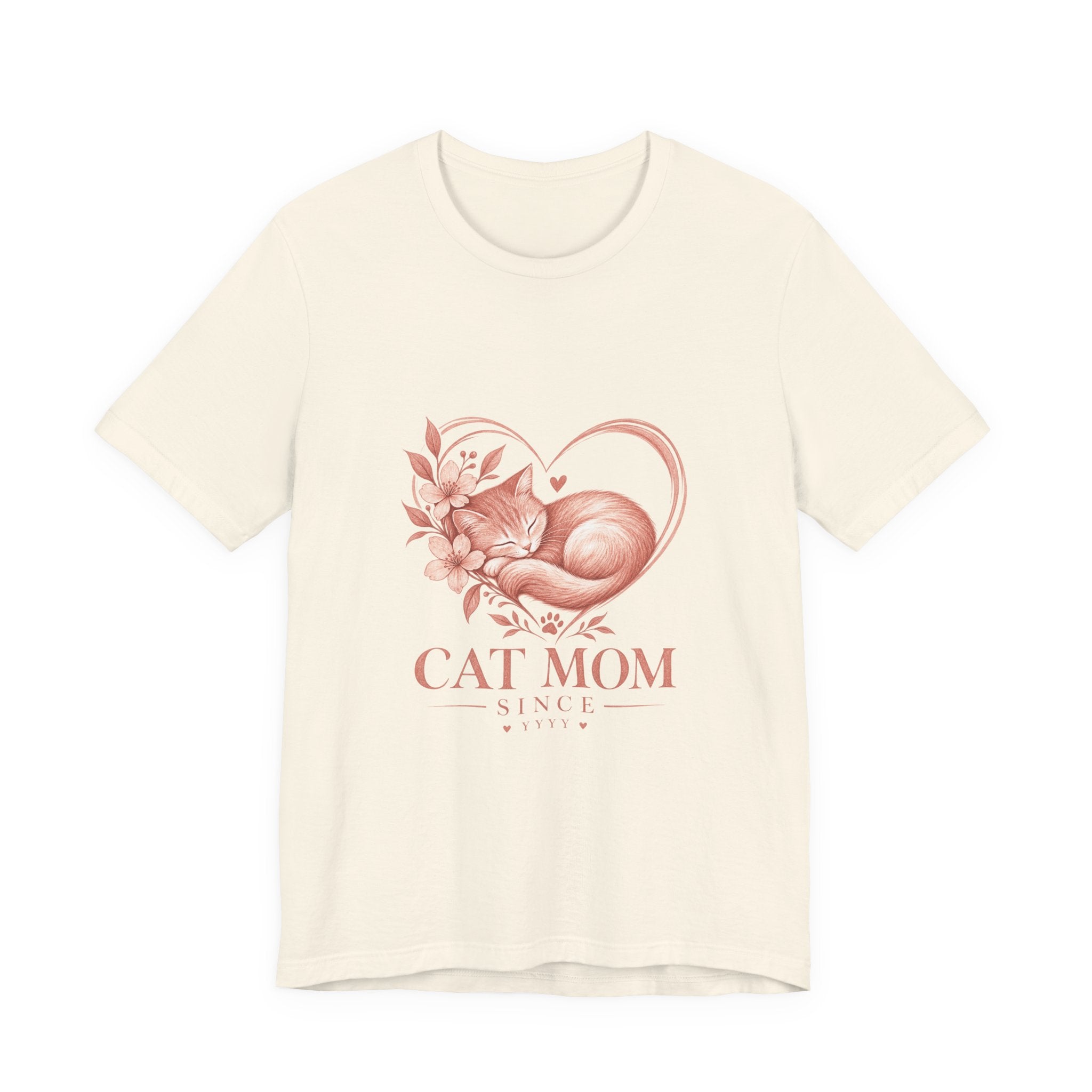 Cat Mom Tee — Floral Heart Cat Mom Since Tee