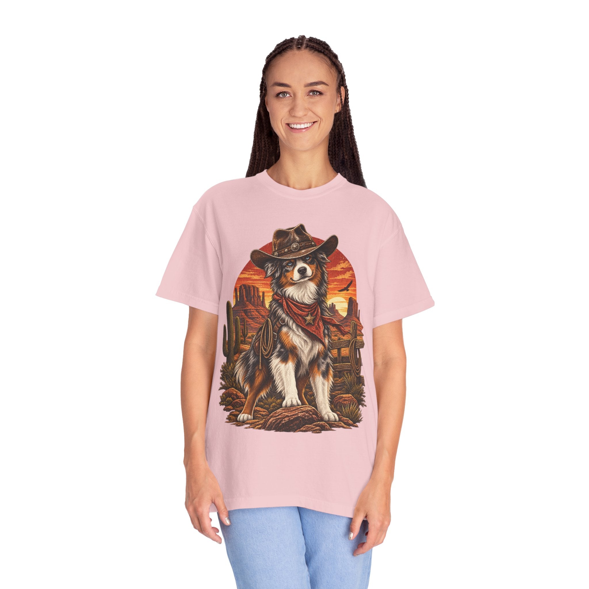 Cowboy Australian Shepherd T-Shirt — Western Dog Graphic Tee