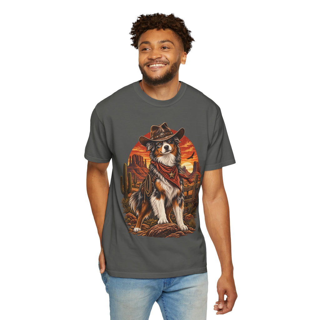 Cowboy Australian Shepherd T-Shirt — Western Dog Graphic Tee
