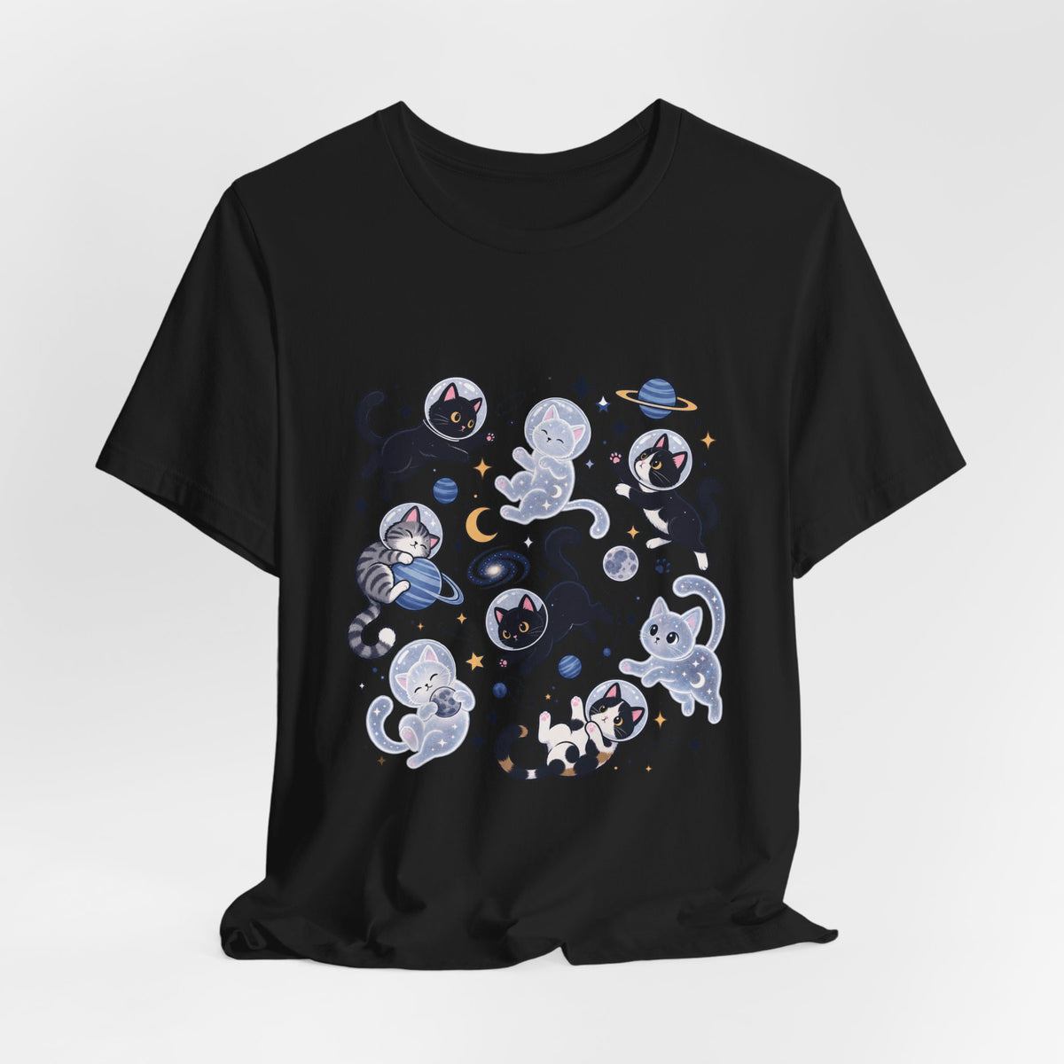 Space Cats Graphic Tee — Cute Cosmic Cat Illustration Shirt