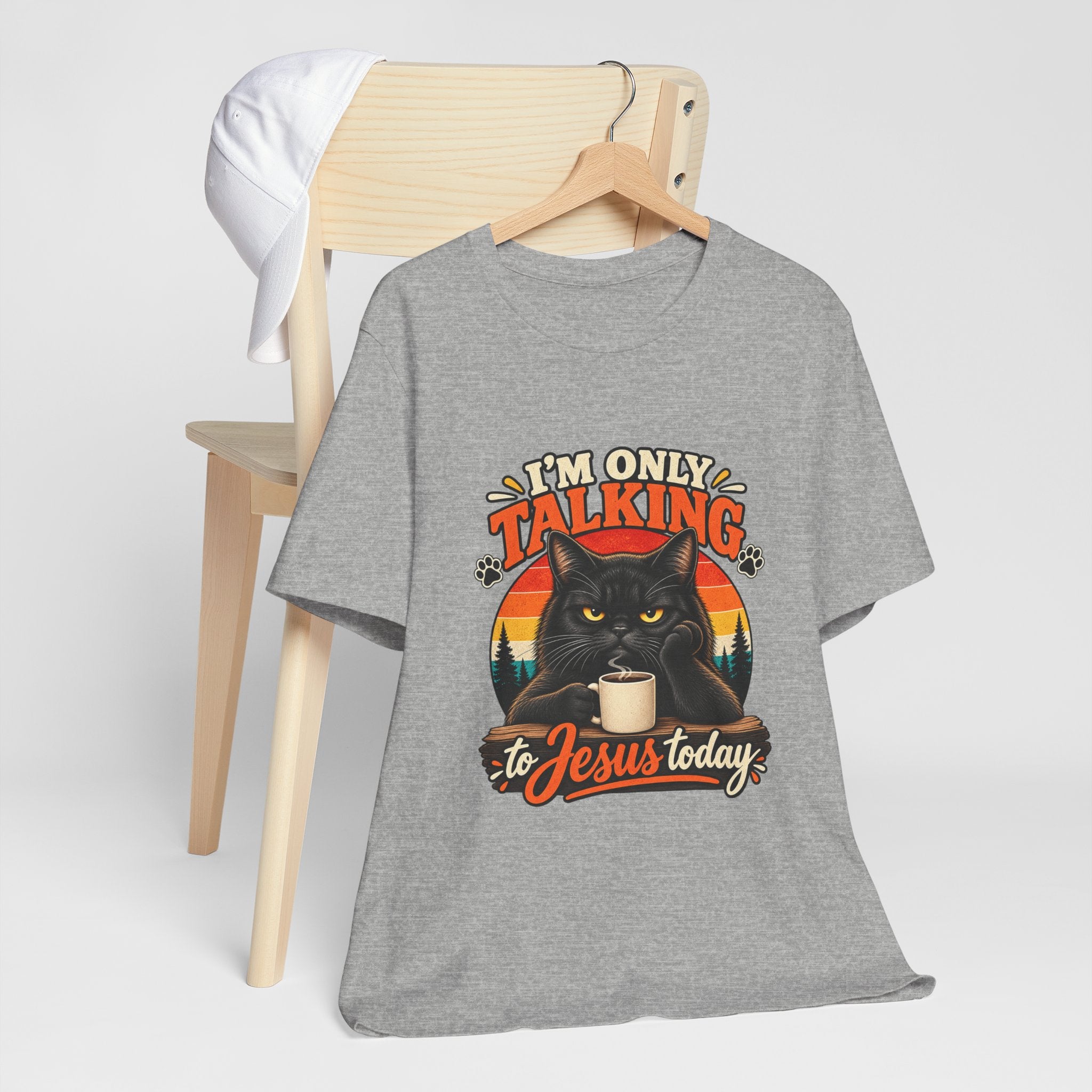I'm Only Talking to Jesus Today Cat T‑Shirt